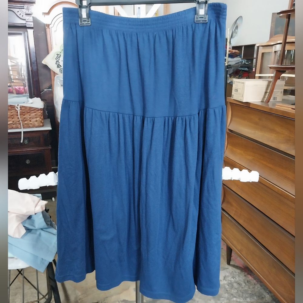 Vtg. Gitano Women's Blue Midi Skirt
